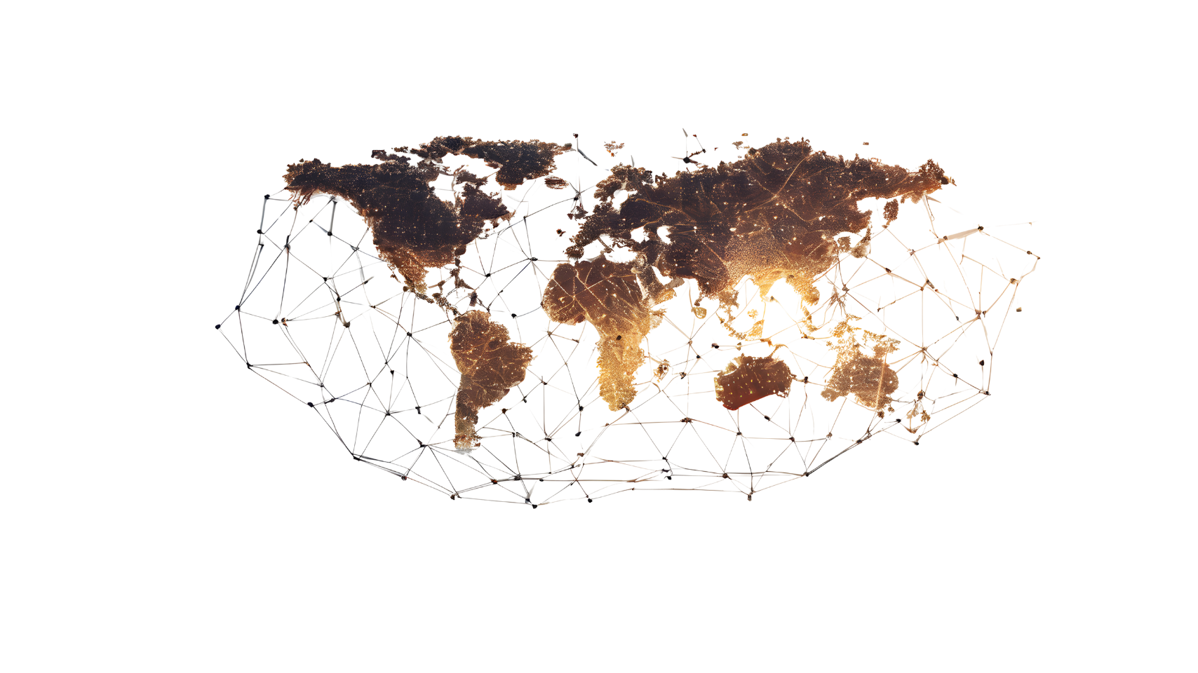 Mappa del mondo con collegamenti internazionali